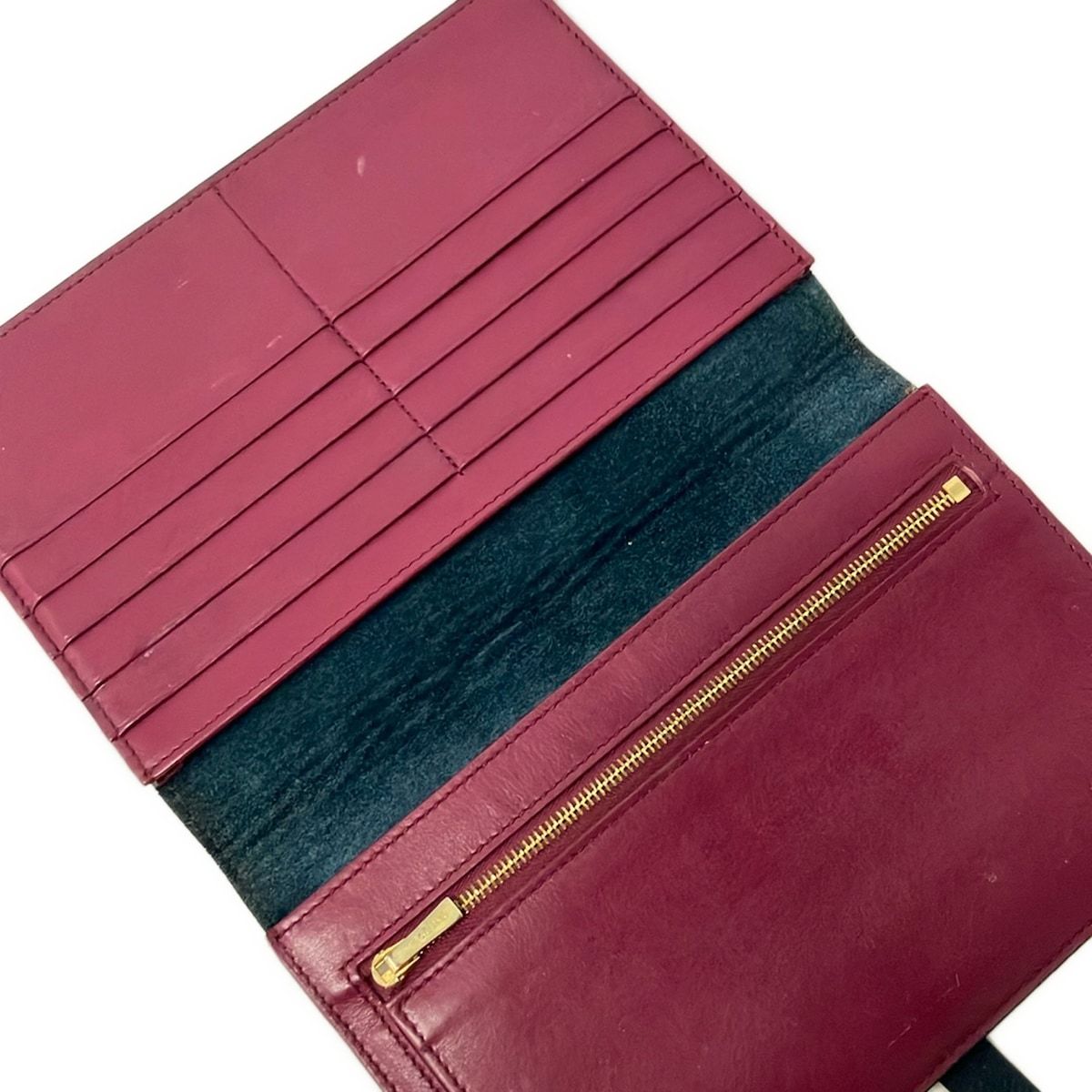 Celine Wallet Strap Large Multi Function Navy Bordeaux Leather — view 3