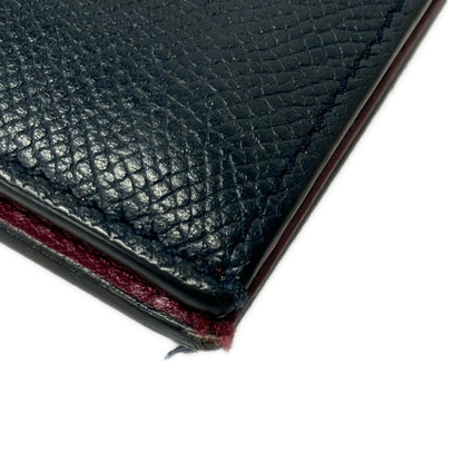 Celine Wallet Strap Large Multi Function Navy Bordeaux Leather — view 8