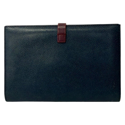 Celine Wallet Strap Large Multi Function Navy Bordeaux Leather — view 2