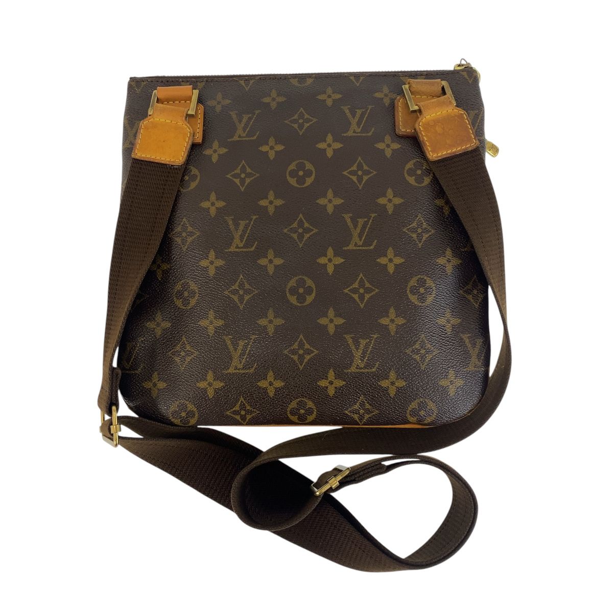 Louis Vuitton Monogram Pochette Bosphore Brown Leather Shoulder Bag — view 2