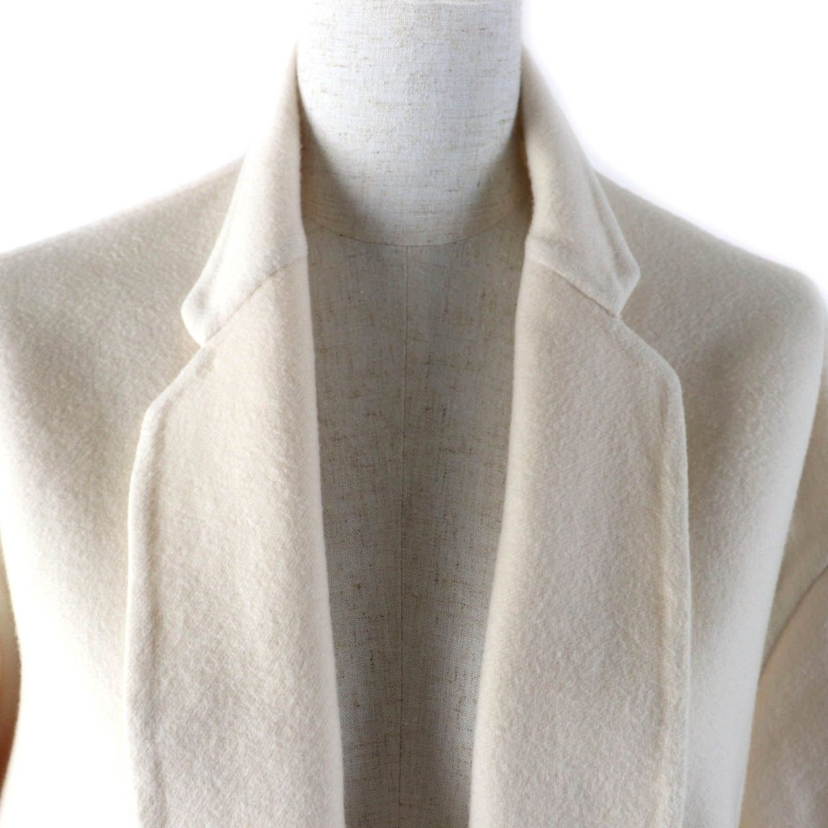 Celine 2 Cashmere 100% Egg Crombie Coat Ivory Hanger with Garment 40 — view 4