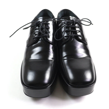 Prada Back Logo Platform Lace-up Leather Shoes Black — view 4