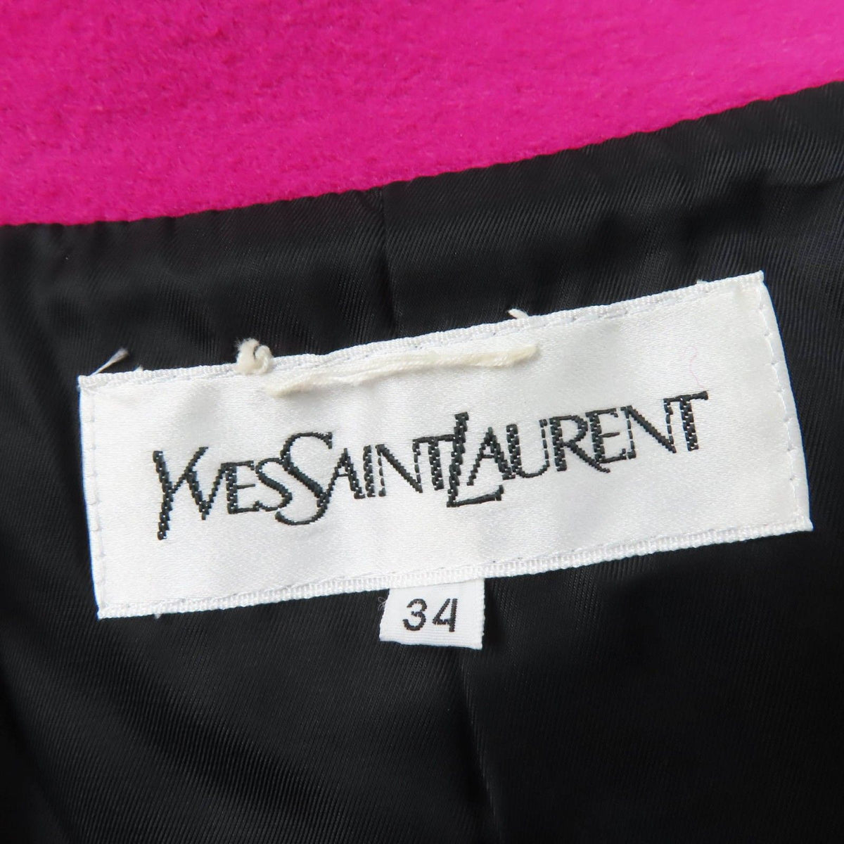 Saint Laurent Vintage Wool 100% Long Length Coat Pink 34 — view 6