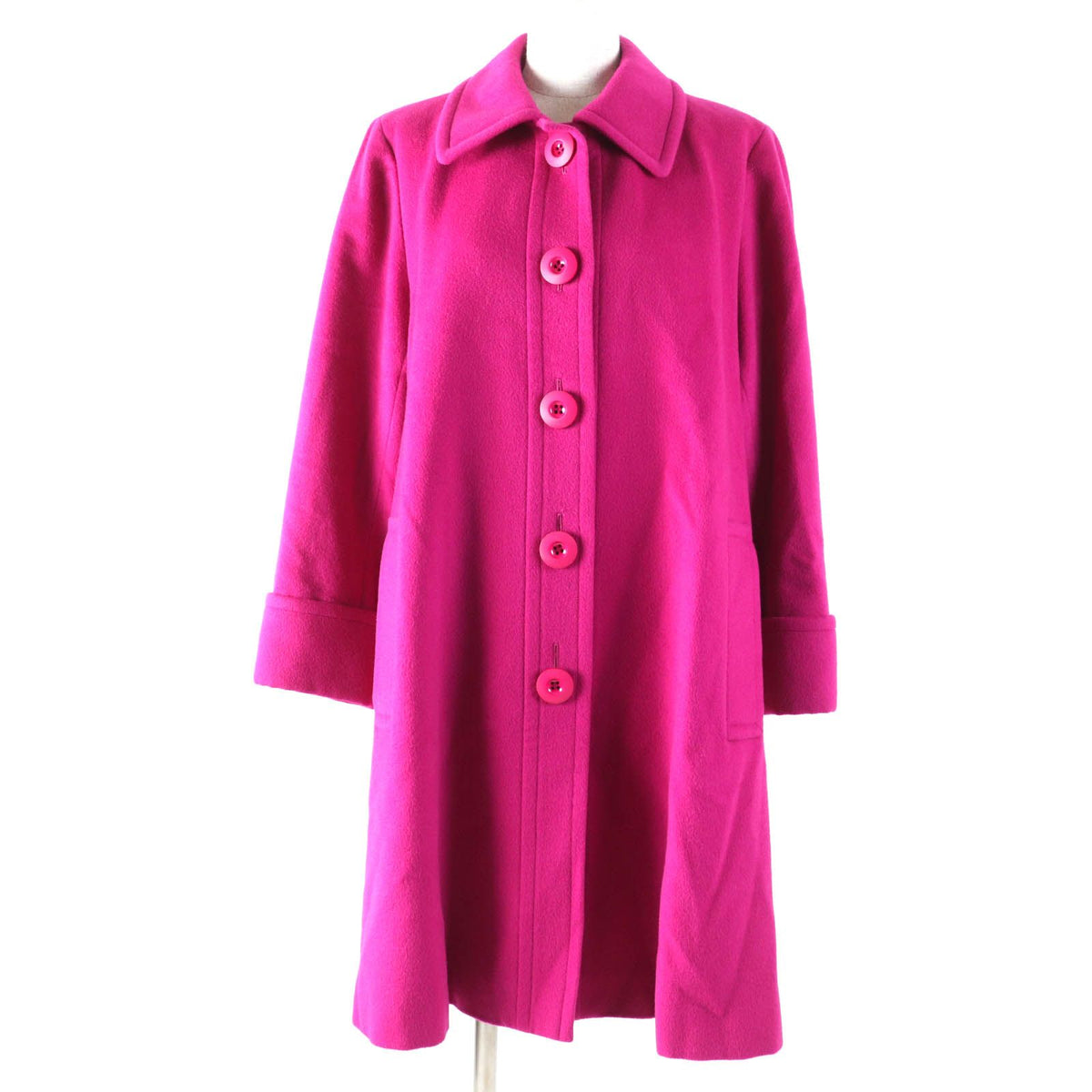Saint Laurent Vintage Wool 100% Long Length Coat Pink 34