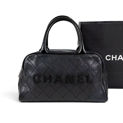 Chanel Quilted Caviar Leather Mini Boston Bag