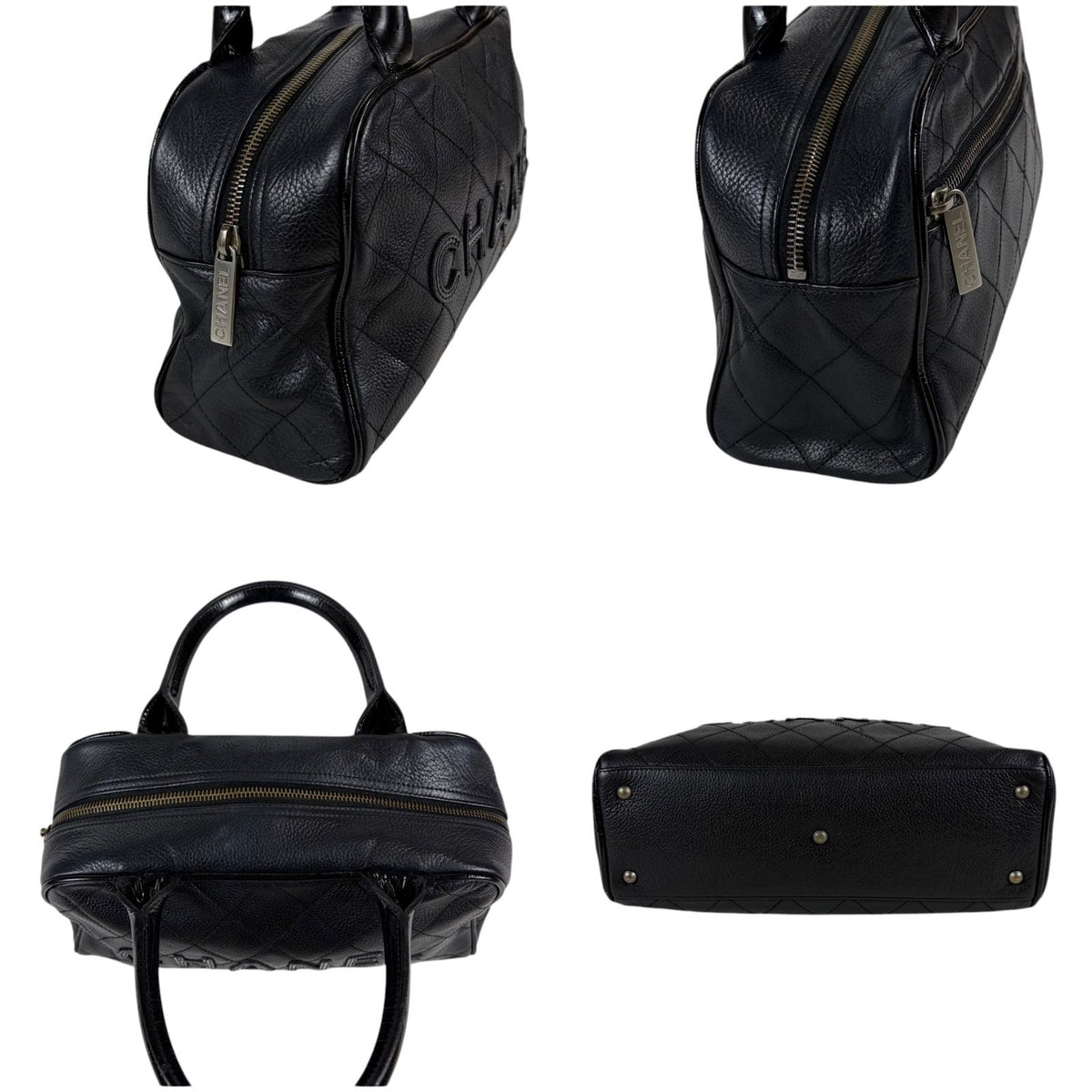 Chanel Quilted Caviar Leather Mini Boston Bag — view 4