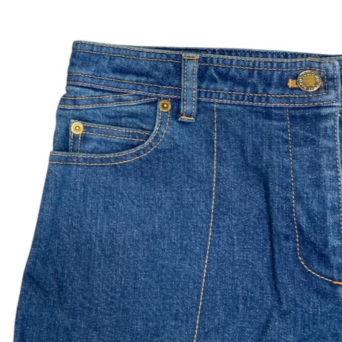 Louis Vuitton Denim Shorts Monogram Patch Cotton Elastane Blue — view 3