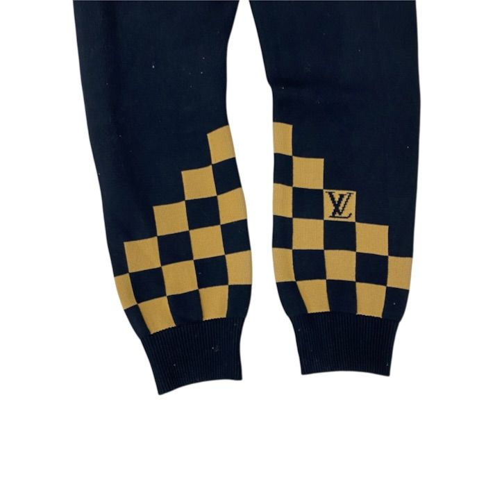 Louis Vuitton Jogger Pants Knit Damier Checkerboard Wool Cashmere Black — view 4