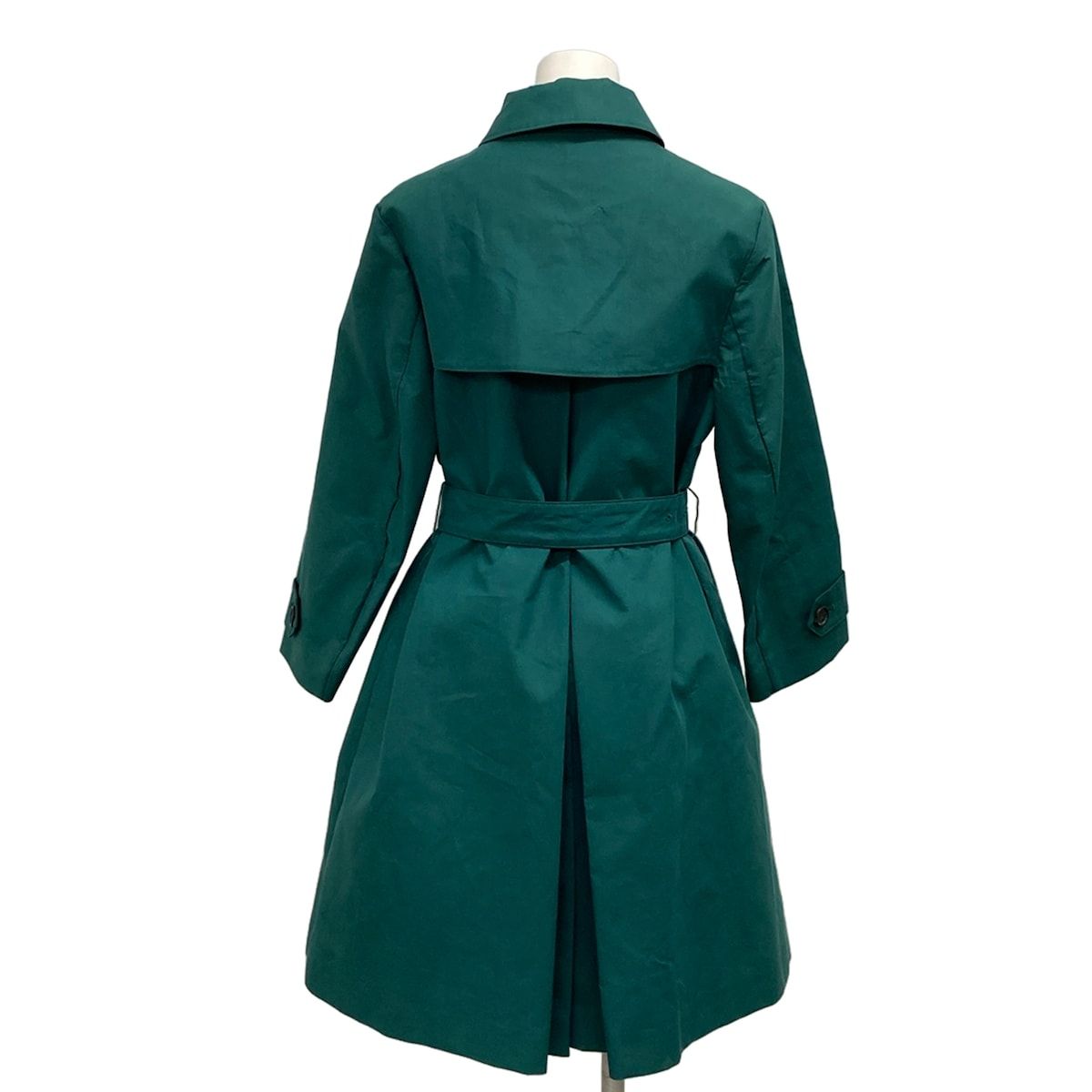 Prada Coat S Dark Green Soutien Collar Rain Cotton 36 — view 2