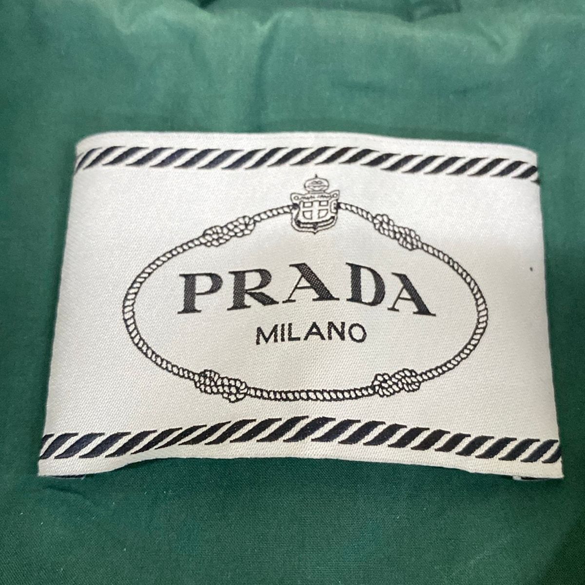 Prada Coat S Dark Green Soutien Collar Rain Cotton 36 — view 3