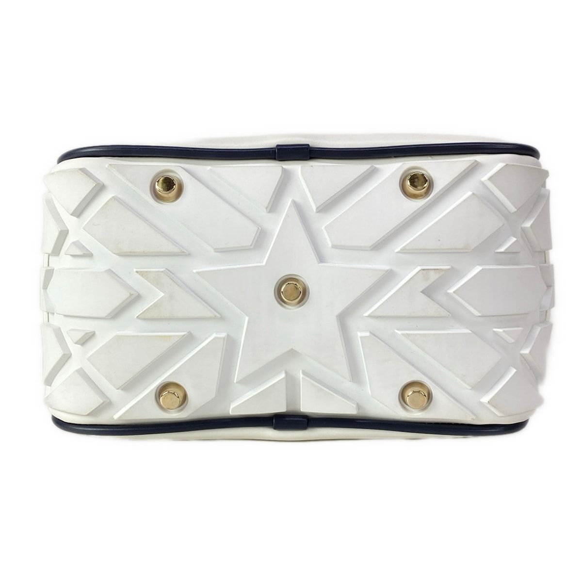 Dior Vertical Bowling Bag White Navy Vibe Leather — view 5