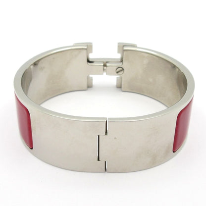 Hermes Bangle Clic Clac H Silver Red Bracelet — view 3