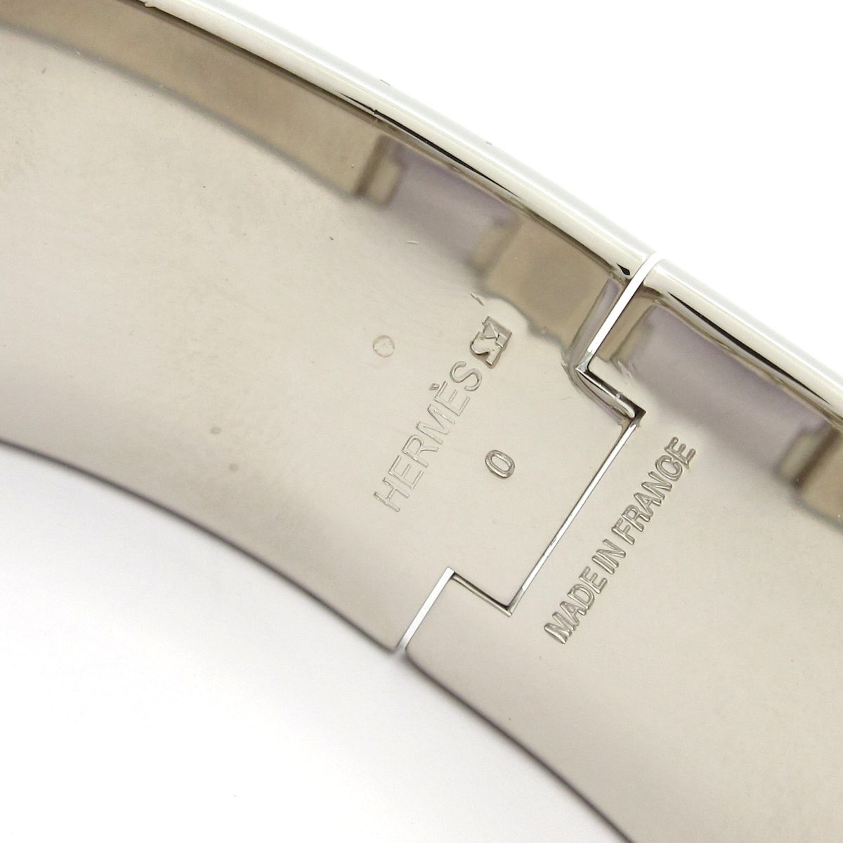 Hermes Bangle Clic Clac H Silver Red Bracelet — view 4