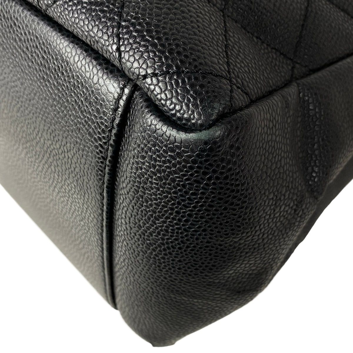 Chanel Tote Bag Reprint Chain Black CC Logo Gold — view 8