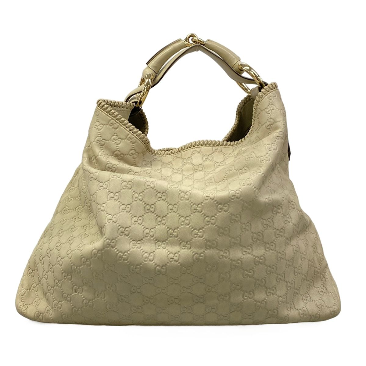 Gucci Handbag Horsebit Ivory Leather