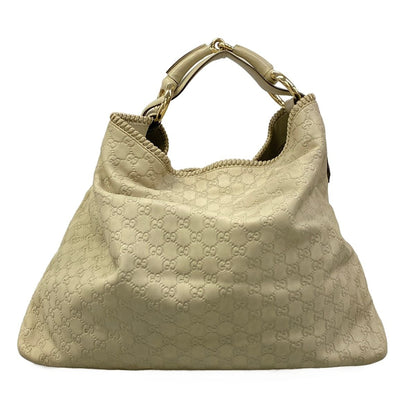 Gucci Handbag Horsebit Ivory Leather