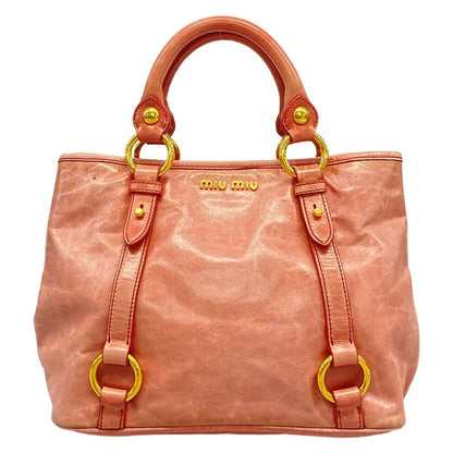 Miu Miu Tote Bag Pink Leather