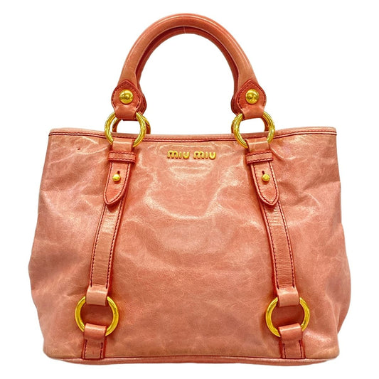 Miu Miu Tote Bag Pink Leather