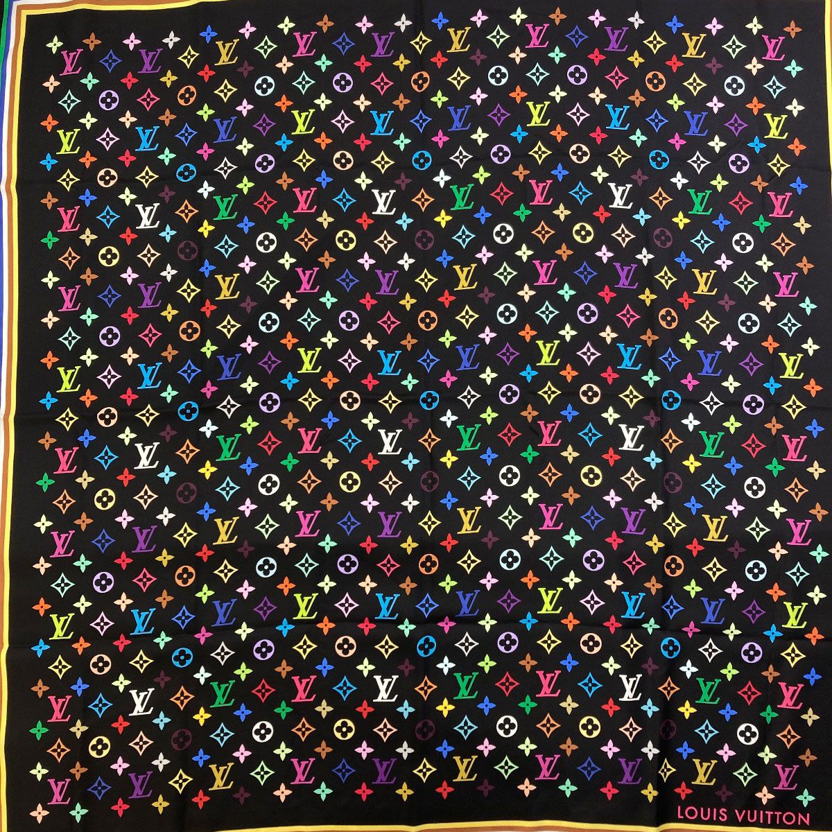 Louis Vuitton I Love Monogram Takashi Murakami Collaboration Scarf Silk — view 3
