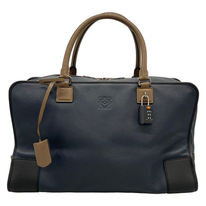 Loewe Boston Bag Amazona 44 Dark Navy Black Brown Leather