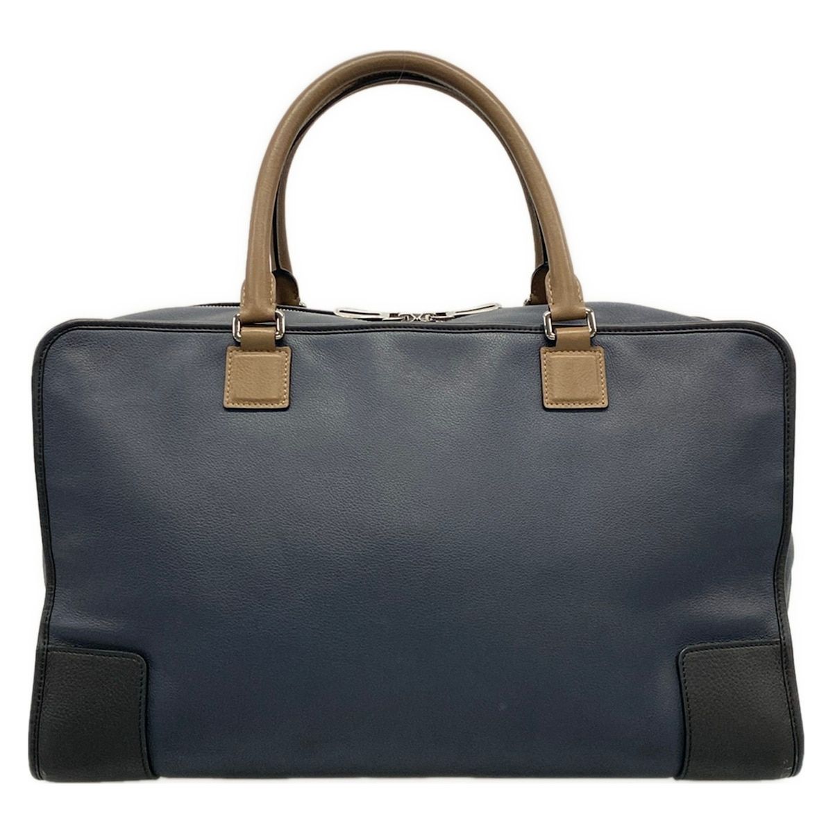 Loewe Boston Bag Amazona 44 Dark Navy Black Brown Leather — view 3