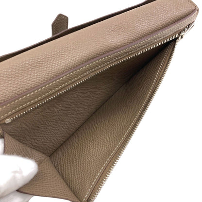 Hermes Bearn Soufflet Silver Wallet Epsom — view 6