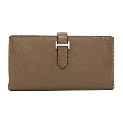 Hermes Bearn Soufflet Silver Wallet Epsom
