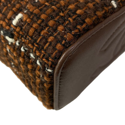 Chanel Vanity Bag Quilted Brown Dark White 2-Way Chain Shoulder Gold — view 7