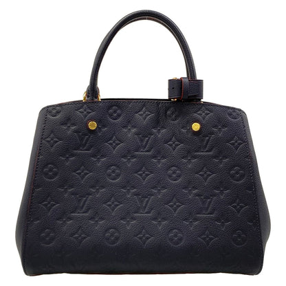 Louis Vuitton Handbag Monogram Empreinte Montaigne MM Marine Rouge Leather — view 3