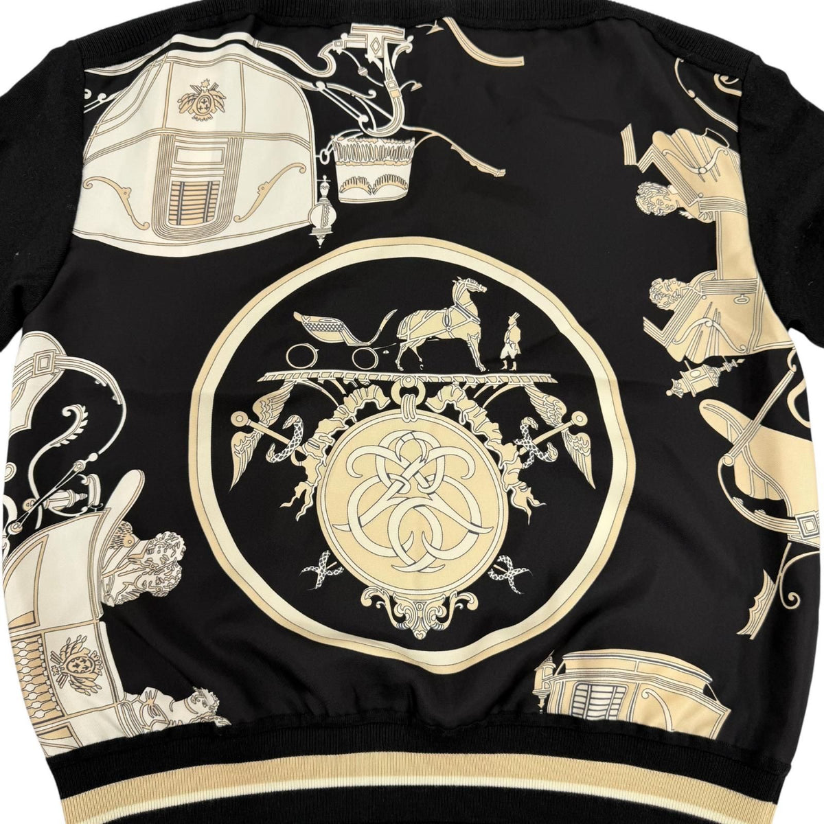 Hermes Ex-Libris Silk Cashmere Twillaine Long Sleeve Knit Black Sweater 34 — view 5