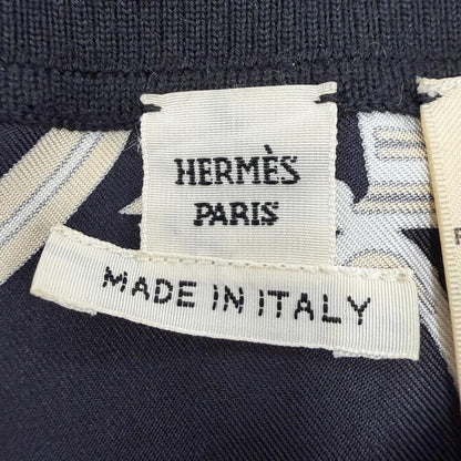 Hermes Ex-Libris Silk Cashmere Twillaine Long Sleeve Knit Black Sweater 34 — view 6