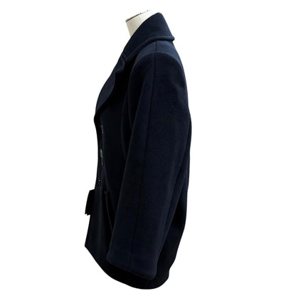 Saint Laurent Paris Wool Silk Blend Double Breasted Pea Coat 36 — view 3