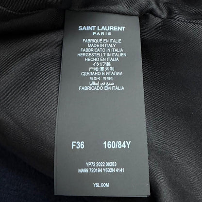Saint Laurent Paris Wool Silk Blend Double Breasted Pea Coat 36 — view 8