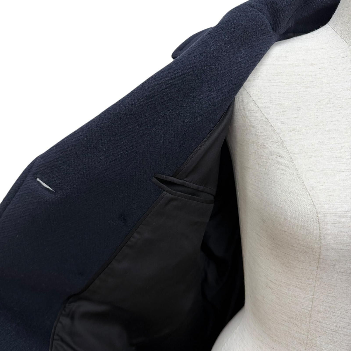 Saint Laurent Paris Wool Silk Blend Double Breasted Pea Coat 36 — view 5