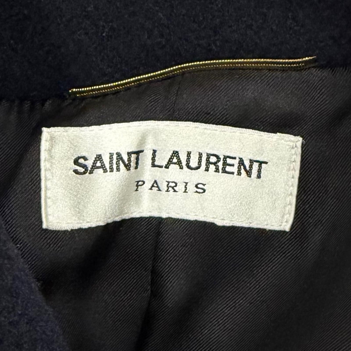 Saint Laurent Paris Wool Silk Blend Double Breasted Pea Coat 36 — view 7