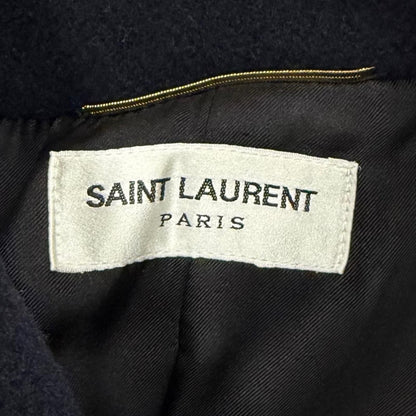 Saint Laurent Paris Wool Silk Blend Double Breasted Pea Coat 36 — view 7
