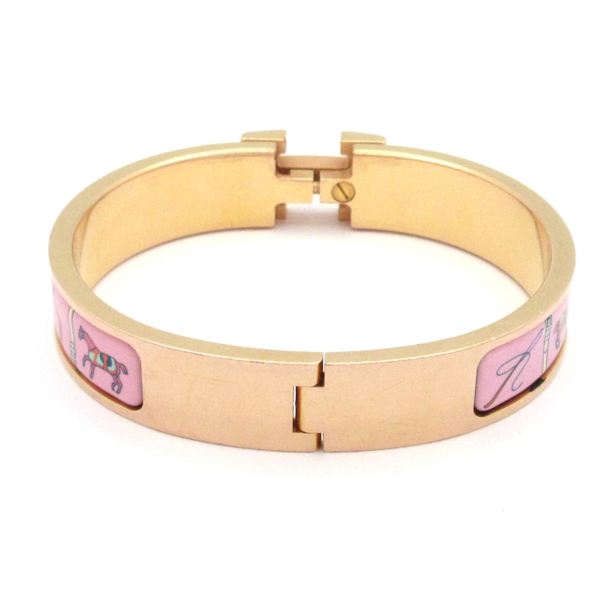 Hermes Bangle Clic Clac Gold Pink Bracelet — view 3