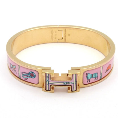 Hermes Bangle Clic Clac Gold Pink Bracelet