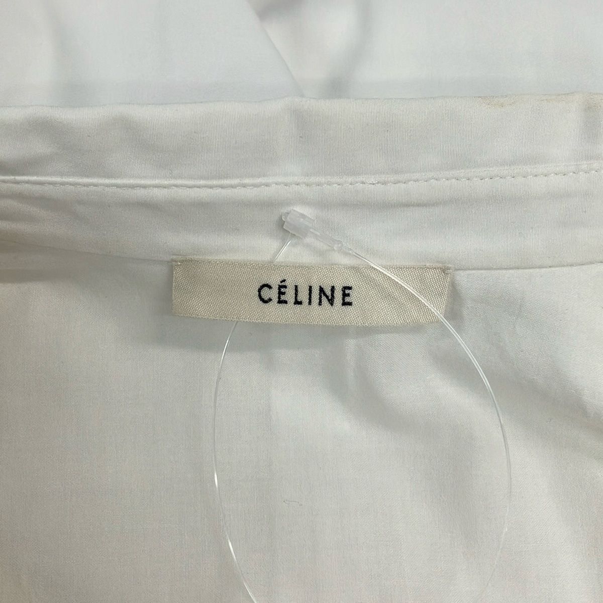 Celine Three Quarter Sleeve Shirt Blouse M White 38 — view 3