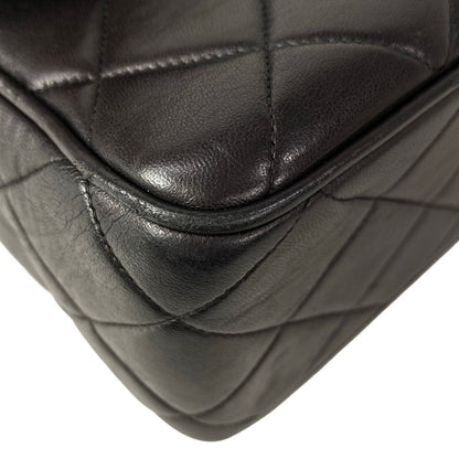 Chanel Shoulder Bag Quilted Black Chain Gold Lambskin — view 7