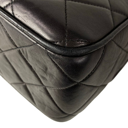 Chanel Shoulder Bag Quilted Black Chain Gold Lambskin — view 8