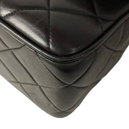 Chanel Shoulder Bag Quilted Black Chain Gold Lambskin — view 6
