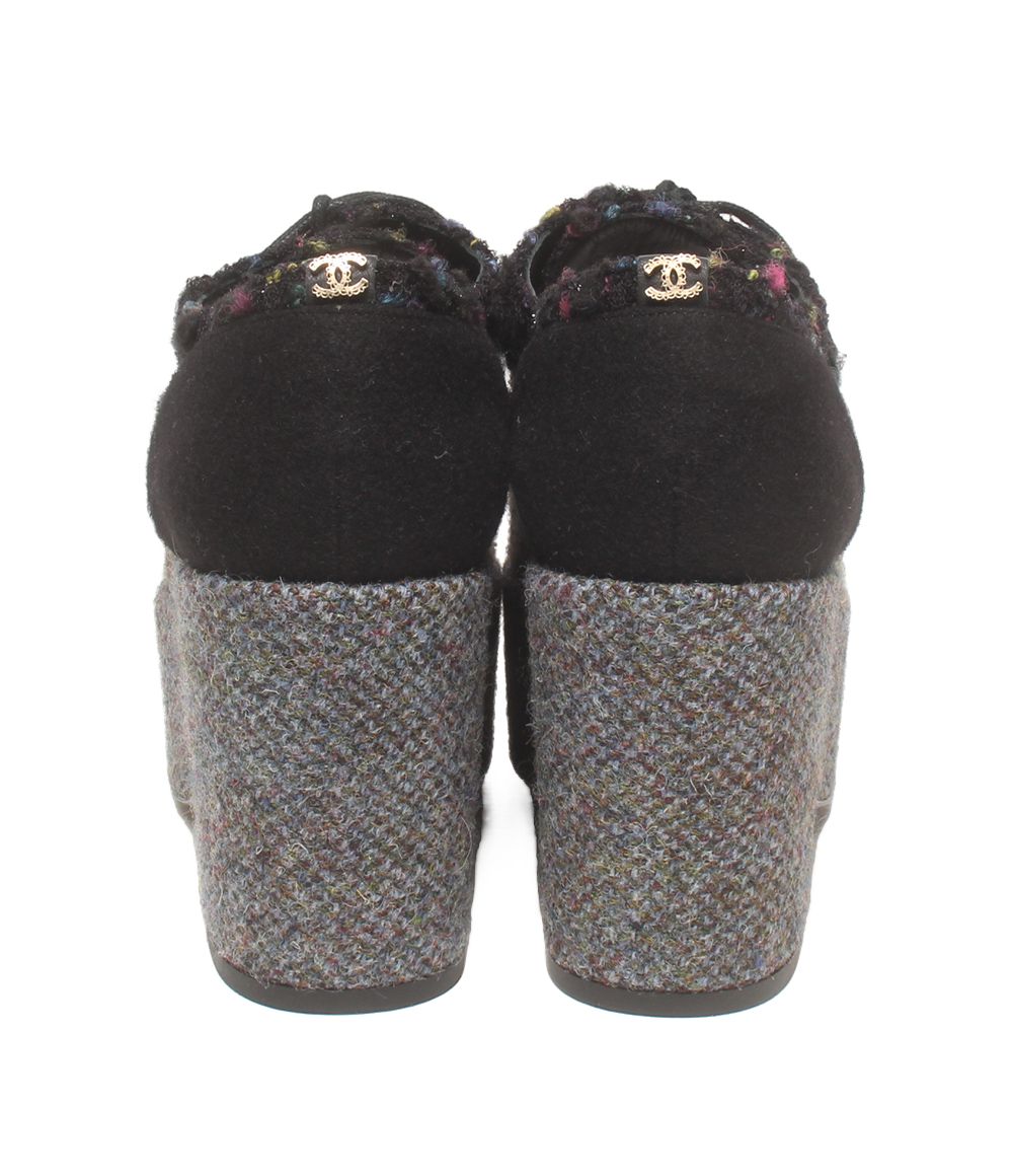 Chanel Platform Shoes Tweed — view 3