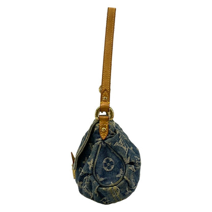 Louis Vuitton Shoulder Bag Monogram Denim Mini Pleaty Blue Cotton — view 4