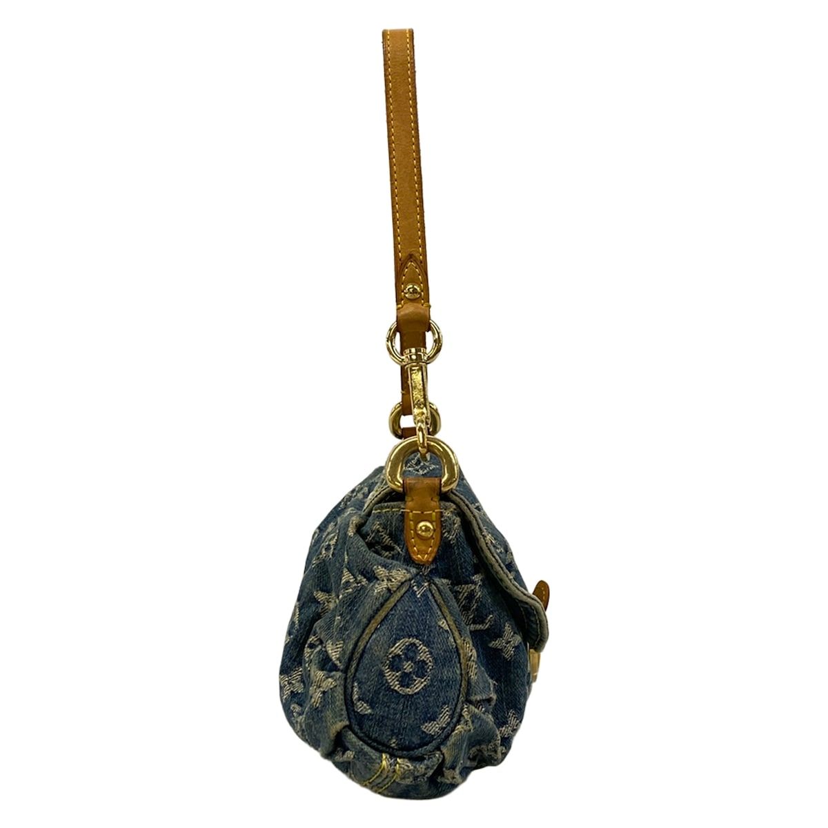 Louis Vuitton Shoulder Bag Monogram Denim Mini Pleaty Blue Cotton — view 2