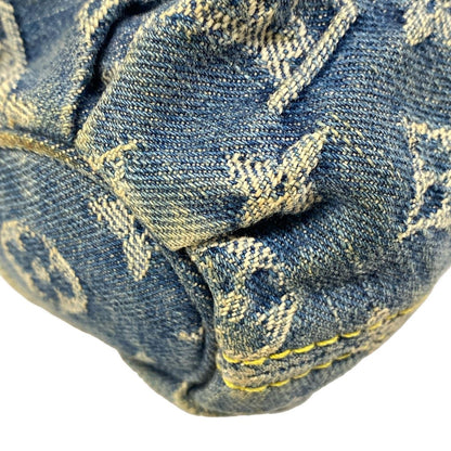 Louis Vuitton Shoulder Bag Monogram Denim Mini Pleaty Blue Cotton — view 7