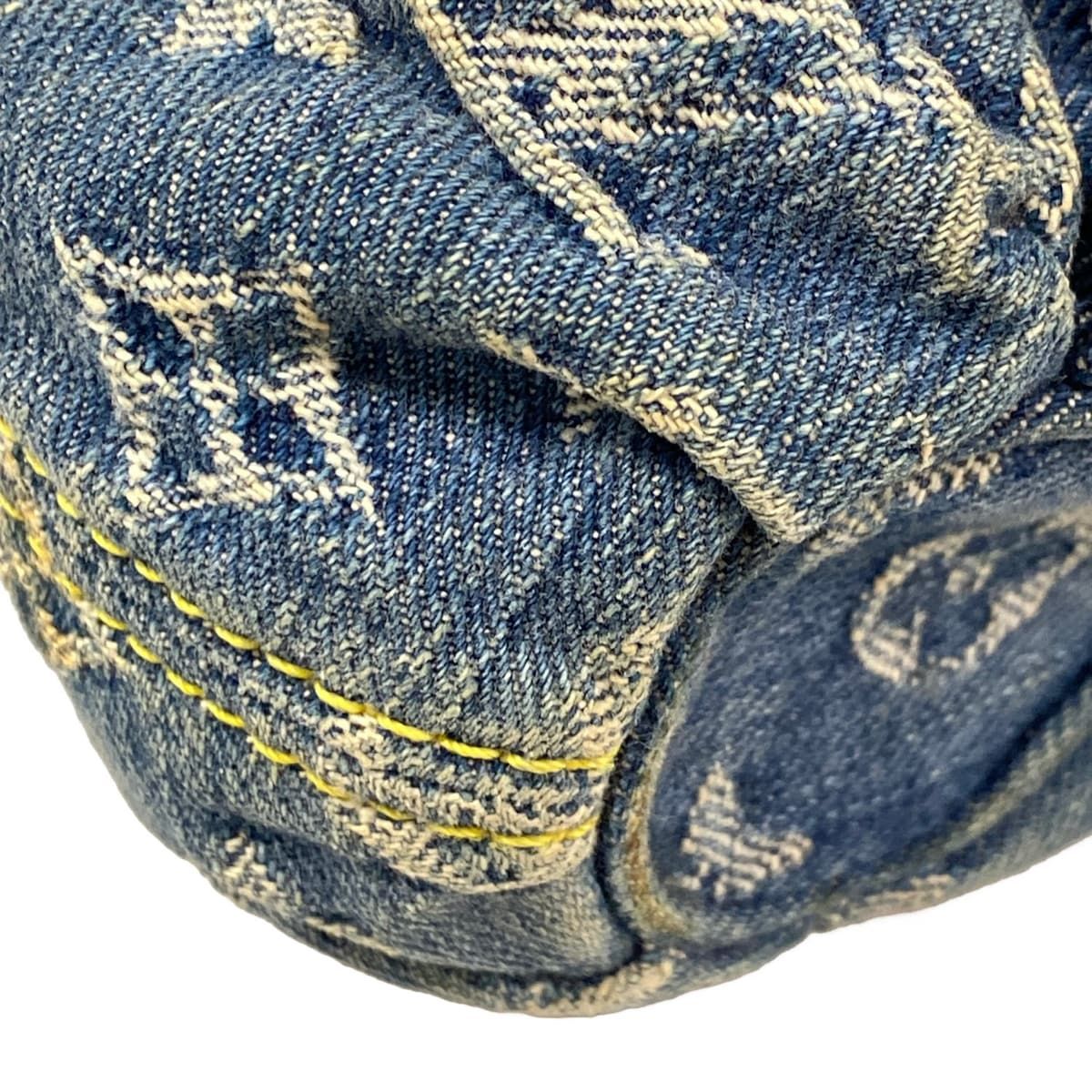 Louis Vuitton Shoulder Bag Monogram Denim Mini Pleaty Blue Cotton — view 6