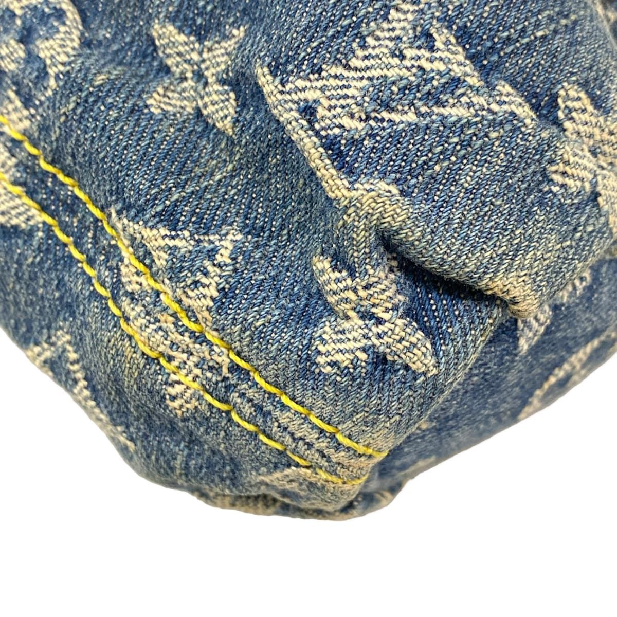Louis Vuitton Shoulder Bag Monogram Denim Mini Pleaty Blue Cotton — view 8