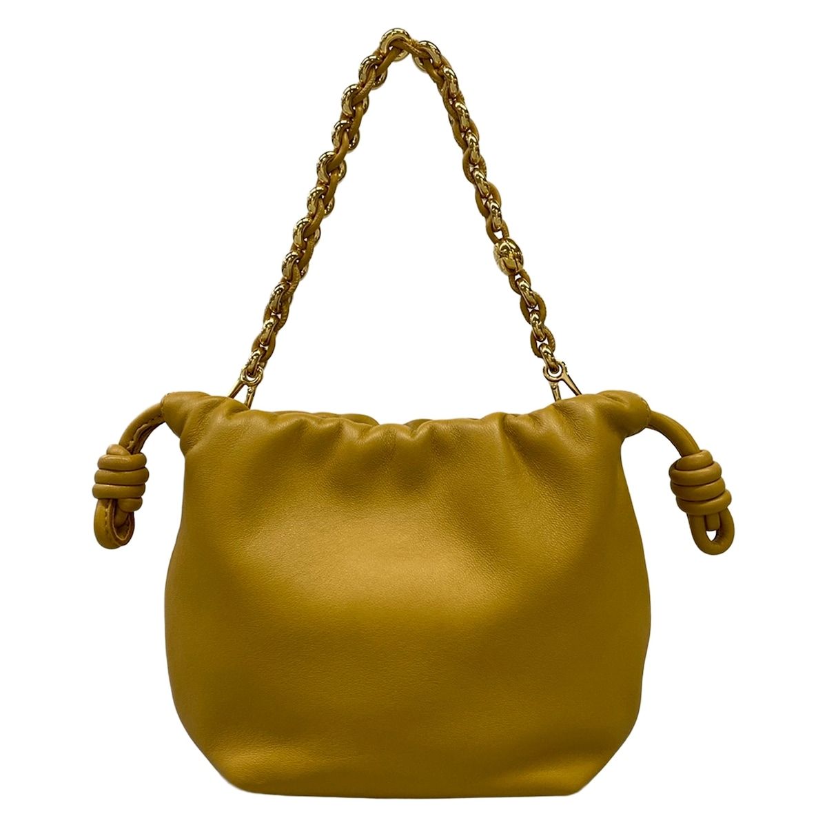 Loewe Flamenco Perth Mini Sahara Drawstring Mini Bag Chain Handle Lambskin — view 3