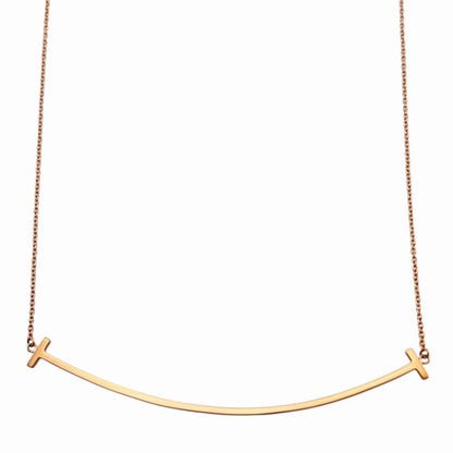 Tiffany & Co T Smile Necklace 18k Pink Gold